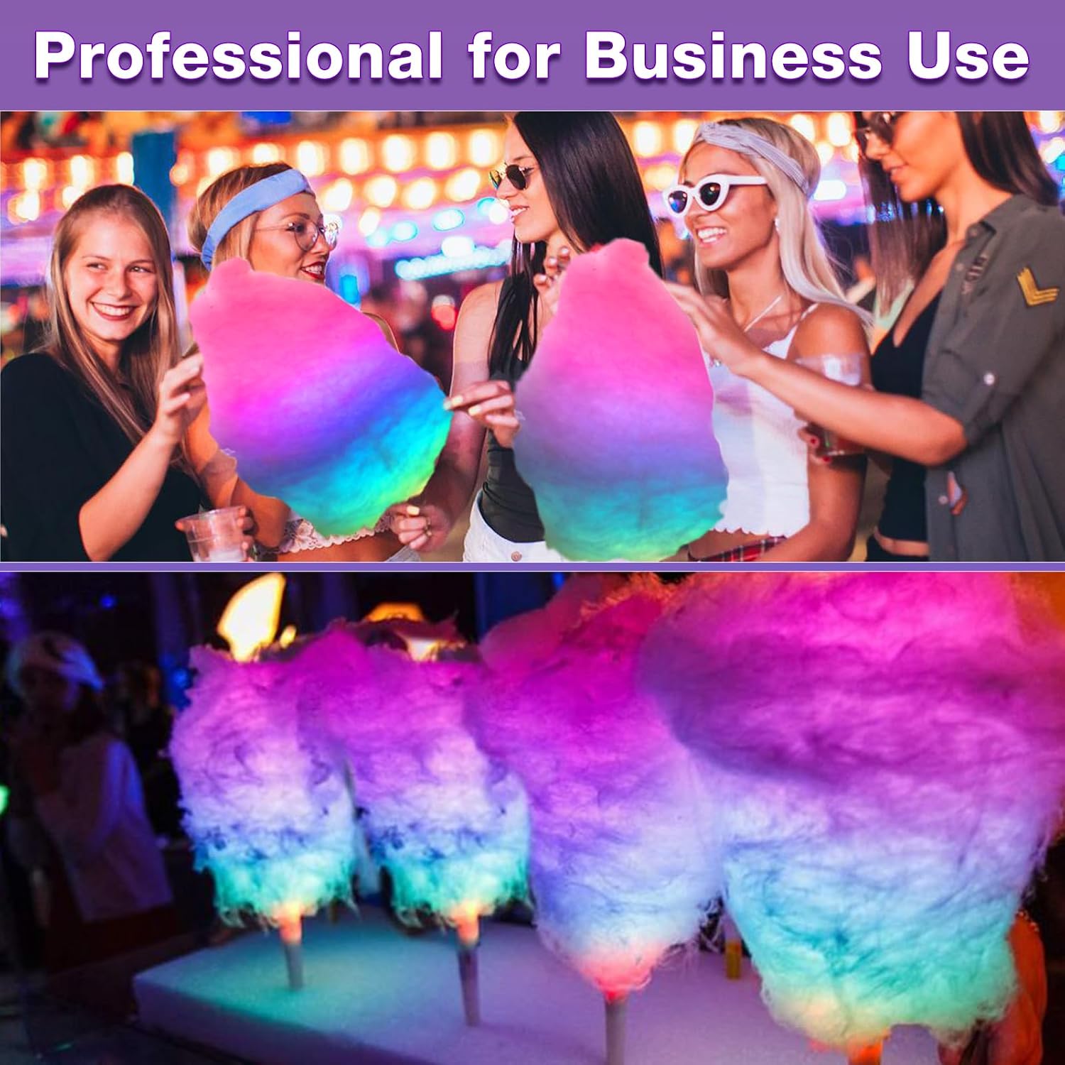 200 Pcs LED Cotton Candy Sticks – Waterproof Reusable Light-Up Cones – Glow in the Dark Candy Holders – Vibrant Flashing Colors – Party Supplies for Christmas, Birthdays, Weddings & Festivals