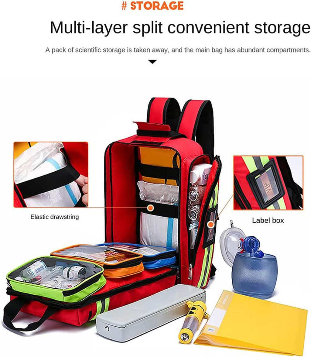 Empty First Aid Bag, Safety Haversack, Medication Storage Portable Travel Medical Supplies Cosmetic Organizer Emergency Pill Medicine Tote Outdoor Sport
