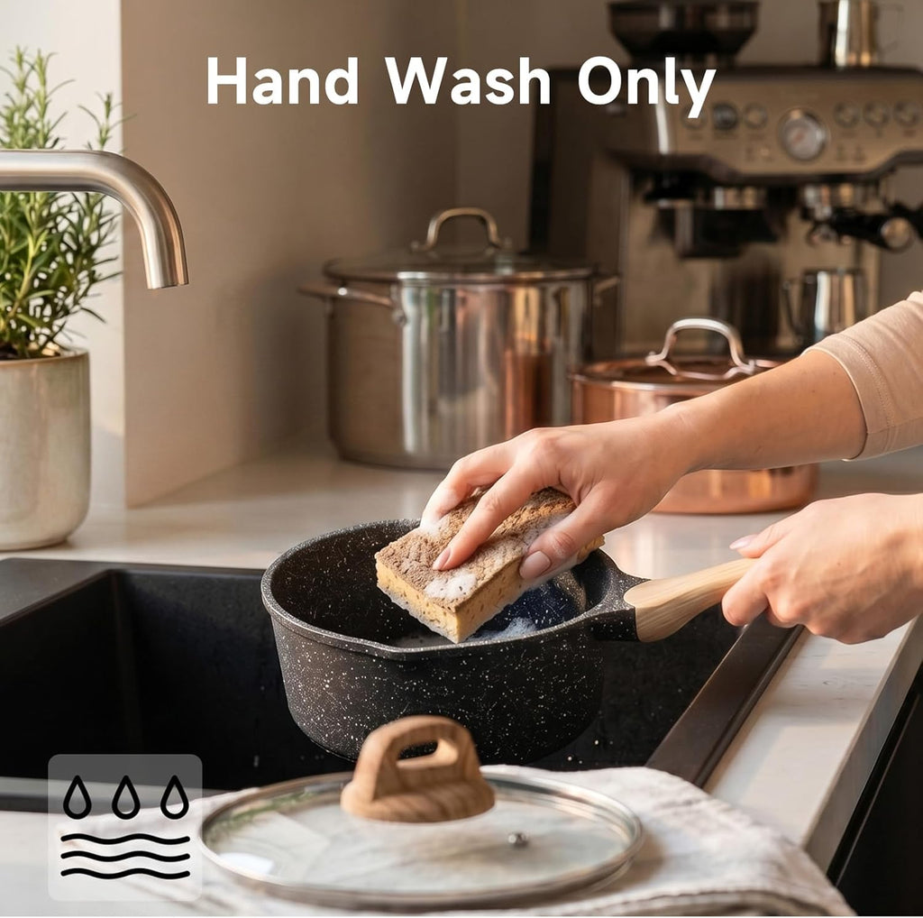 JEETEE Pots and Pans Set Non Stick 23pcs, Healthy Kitchen Cookware Sets, Induction Cooking Set W/Gray Frying Pans, Saucepans, Sauté & Griddle & Crepe Pan (PFOA, PFAS Free)