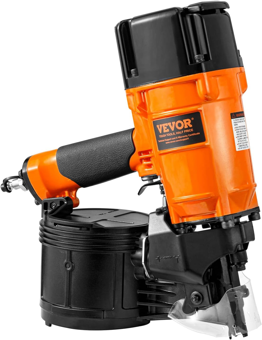 VEVOR Coil Siding/Framing Nailer CN83N, 2' to 3-1/4' 15 Degree Pneumatic Siding Nail Gun with Tool-Less Depth Adjustment, 70-120PSI Air Coil Nailer for Siding Sheathing Wooding Fencing Decking