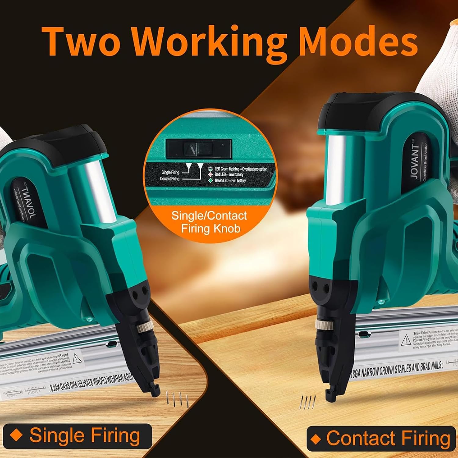 2-IN-1 Power Brad Nailer Cordless with 20V Battery,18-Ga Nail Gun Battery Powered,Compact Cordless Nail Gun/Portable Bag