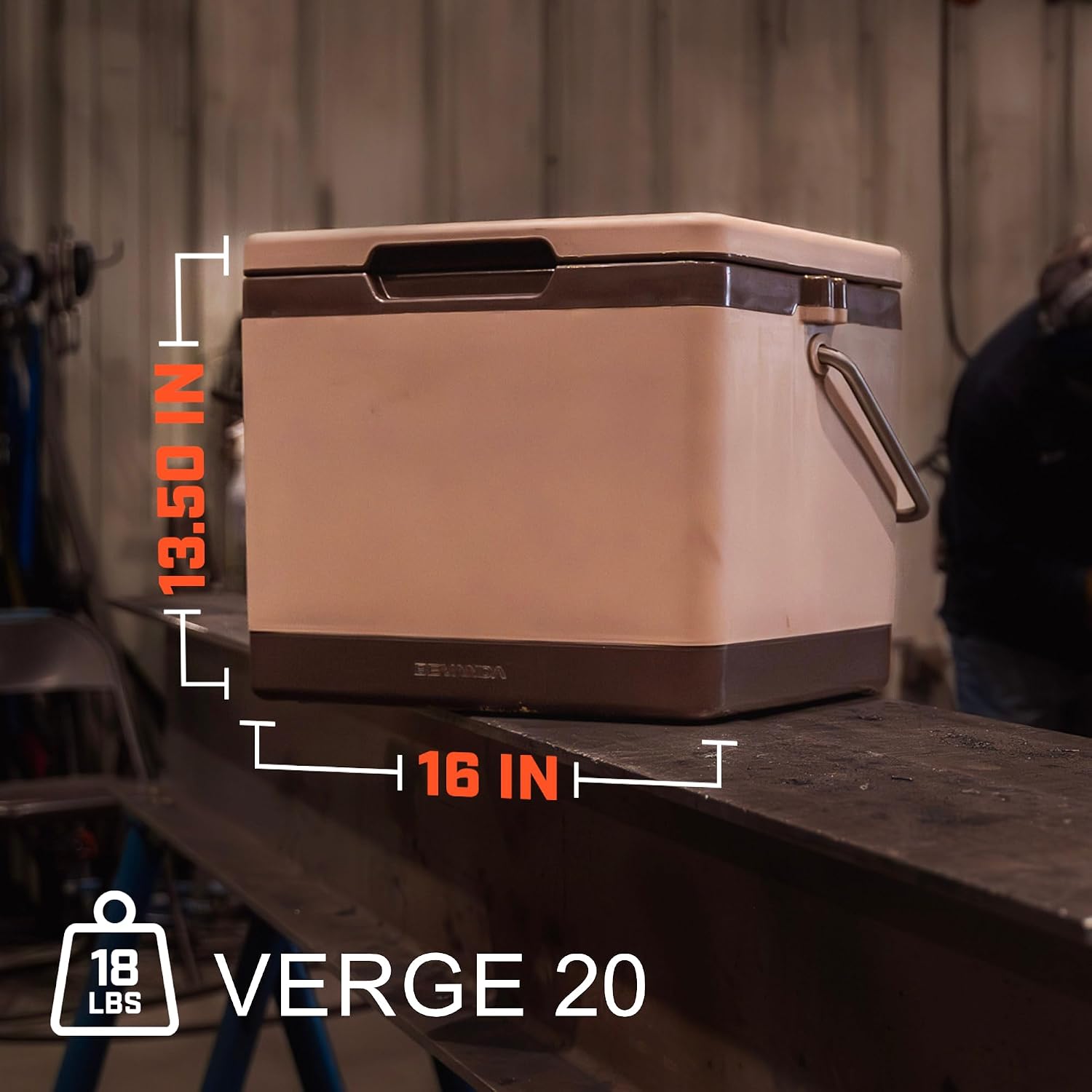 Bevanda - 20qt Verge Insulated Lunch Box - Durable Cooler with Magnetic Ice Packs - Rugged Hard Shell Lunch Cooler for Jobsite Lunches, Outdoor Adventures & All Day Temperature Control