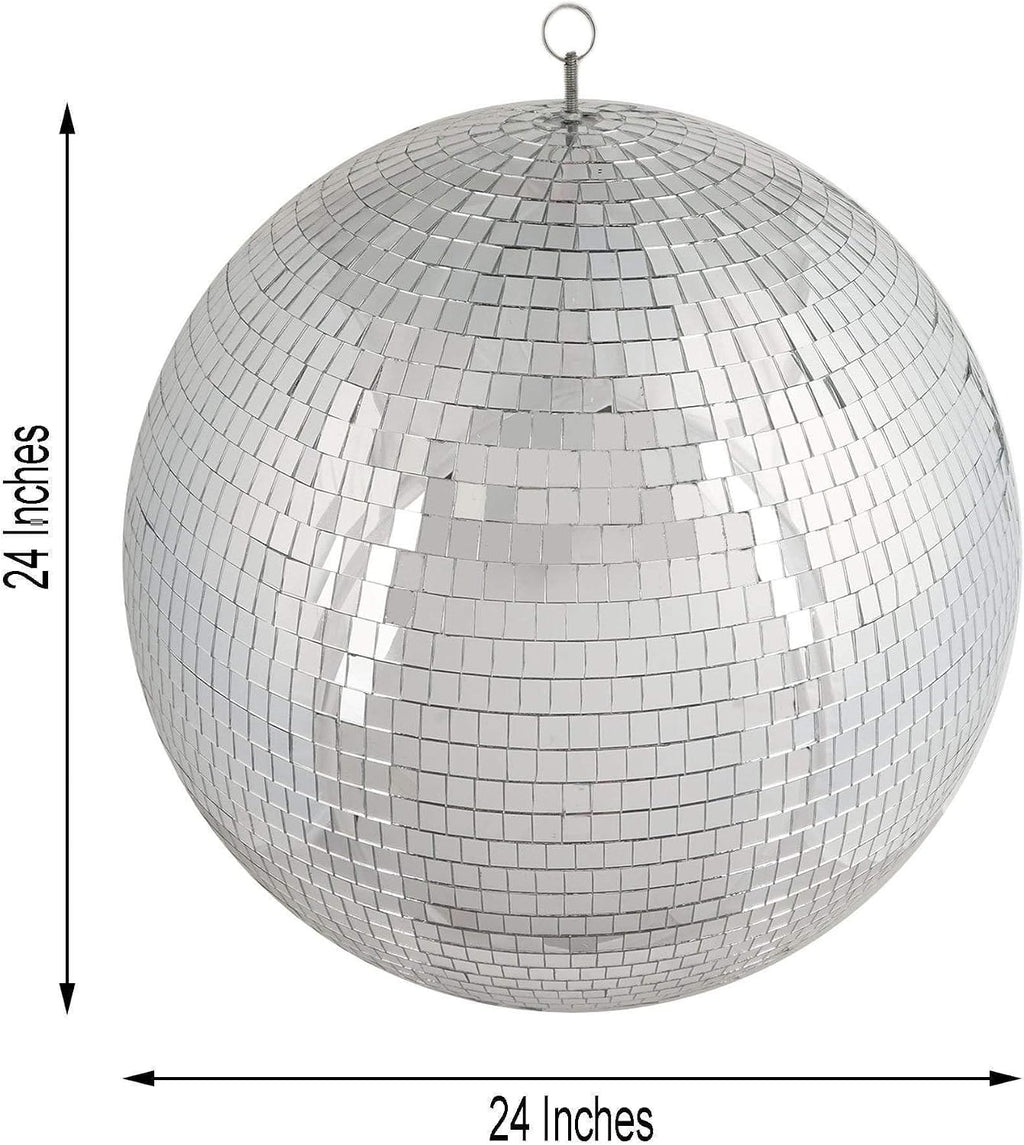 24 in Large Foam Disco Mirror Ball Hanging Party Decor Ornament for Wedding Birthday Christmas Holidays Home Stage Decorations