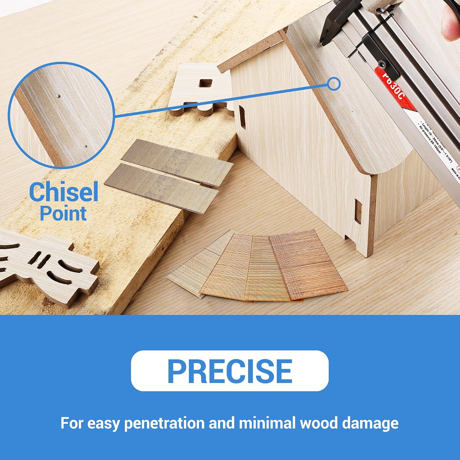 meite 23 Gauge Pin Nails, 1-3/8-Inch Micro Headless Piner Nails - Galvanized 23GA Pins Nails for Nail Gun, Ideal for Fine Woodworking and Trim Work (10 Boxes)