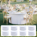 8 pk White Spandex Round Tablecloth 72 in with Ruffled Skirt,Wrinkle Free High-Stretch 132 inch Fitted 6ft Table Cloths Round Elastic Spandex Table Covers 6ft for Party Wedding Banquet Dinning