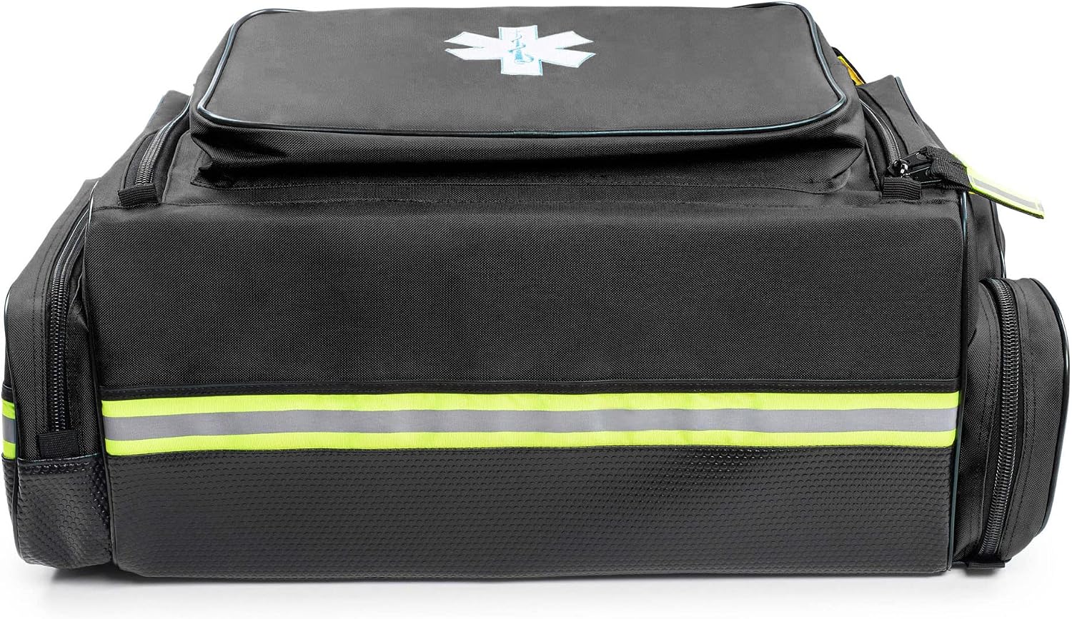 Scherber Fully Stocked First Responder Ultimate Professional EMT/EMS Trauma Kit | HSA/FSA Approved | w/10+ Compartments, Zippered Pockets, Dividers, Oxygen Access & 260+ First Aid Supplies (Black)