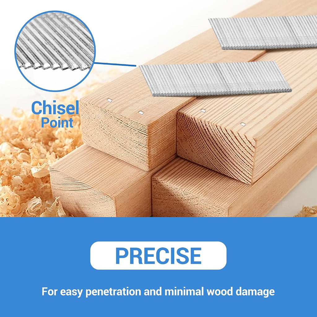 meite 16 Gauge 20 Degree Angled Finish Nails Galvanized No-rust Nails for Finish Nailer Gun, Finish Nails for Cabinet Crown Baseboard Window Trim (10+ Boxes (20,000PCS+), Galvanized Steel, 2' Leg)