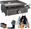 Blackstone 17 Inch Portable Tabletop Griddle 2142 With Stainless Steel Front for Camping and Tailgating, Griddle Accessories, Seasoning, and Gloves