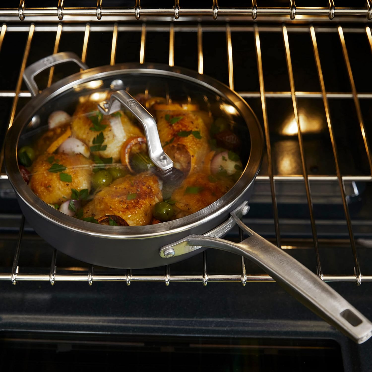 Calphalon Premier Space-Saving Nonstick Cookware Set, 13-inch, Stackable, Hard-Anodized Aluminum