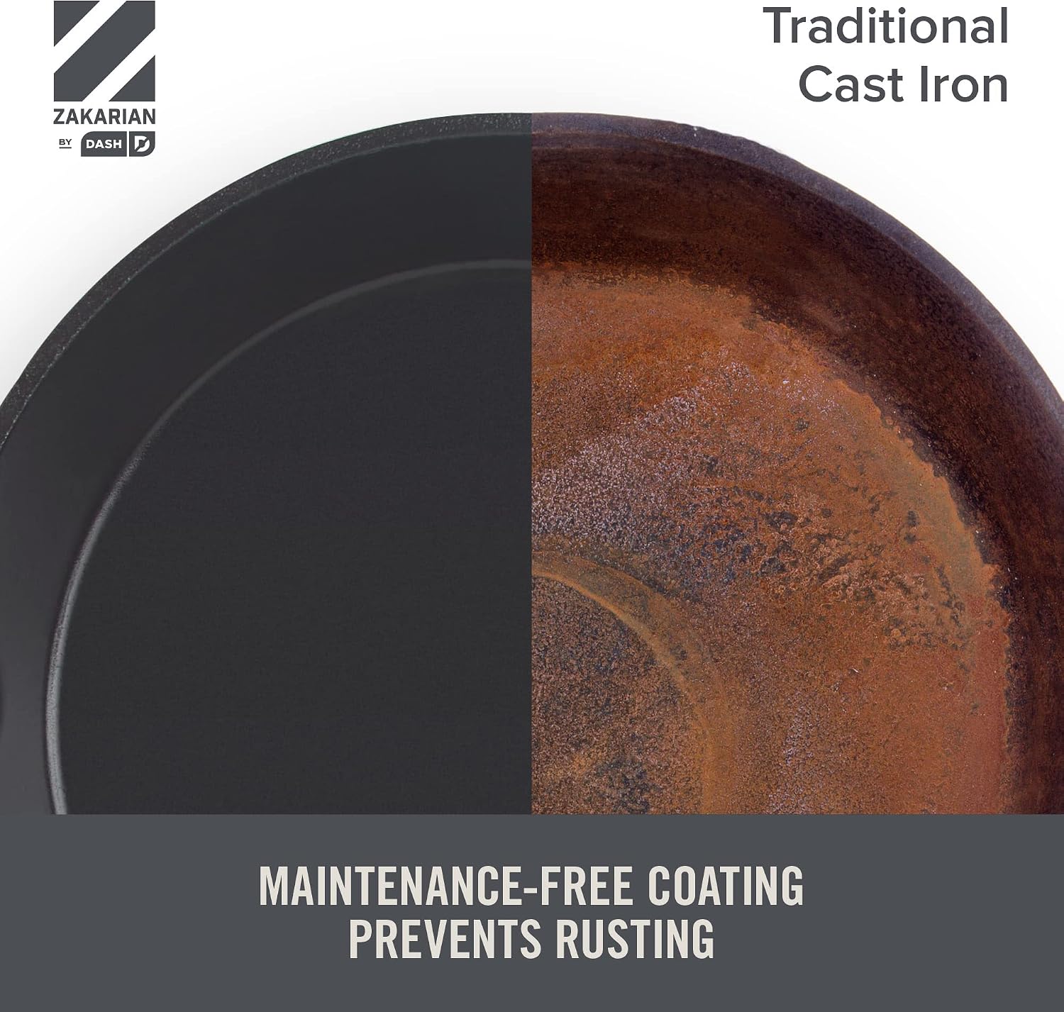 DASH 7.5' Nonstick Cast Iron Skillet | Pour Spouts | Zakarian Blue | Pack of 6