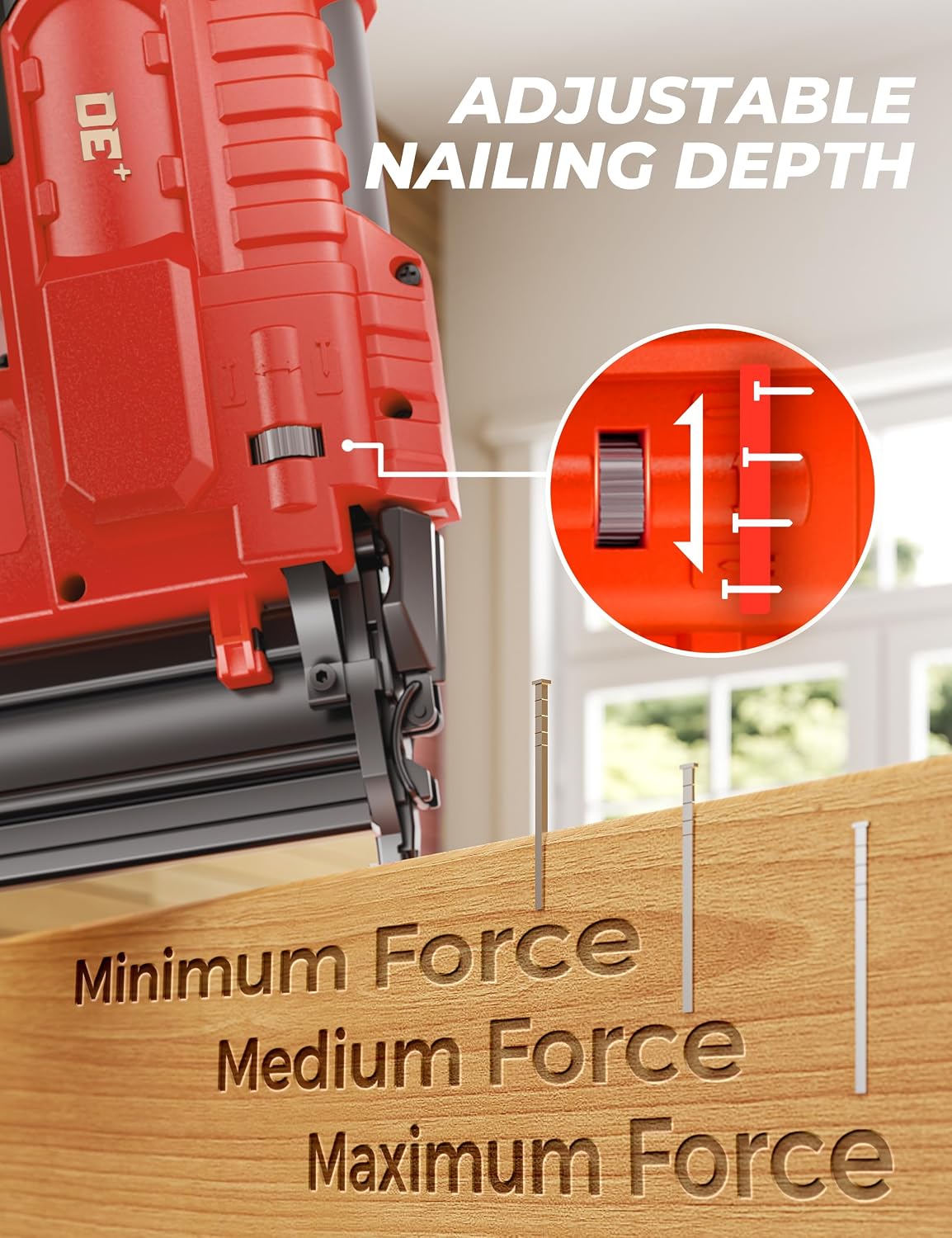 DeForce 18GA Cordless Brad Nailer, 2' Nail Gun for Milwaukee 18V Battery, 2 IN 1 Electric Stapler, 2026 Upgraded Tool-Free Jam Release, 2 Firing Modes, Adjustable Depth, 1000pcs Nails(No Battery)