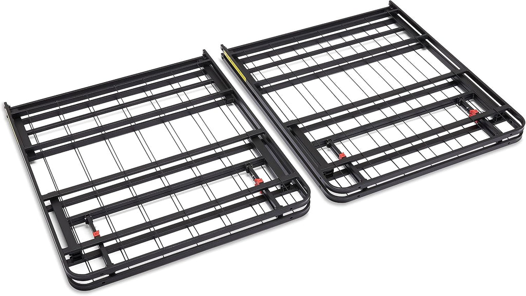 Amazon Basics Bed Frame with Storage, Foldable Metal Platform, Sturdy Steel, No Box Spring Needed, 14-inch High, Tool-Free Setup, Noise Free, Easy Assembly, Queen Size, Black
