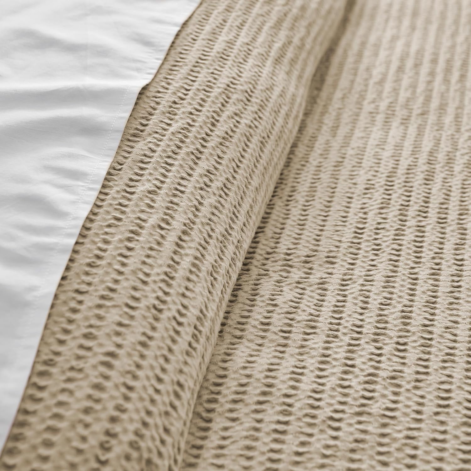 Levtex Home Cloud Waffle Twin/Twin XL Comforter Set (68x88in) with 1 Pillow Sham (26x20in) - Solid Waffle Cotton Texture - Taupe - 100% Cotton Twin Size Comforter Set - Soft, Pre-Washed