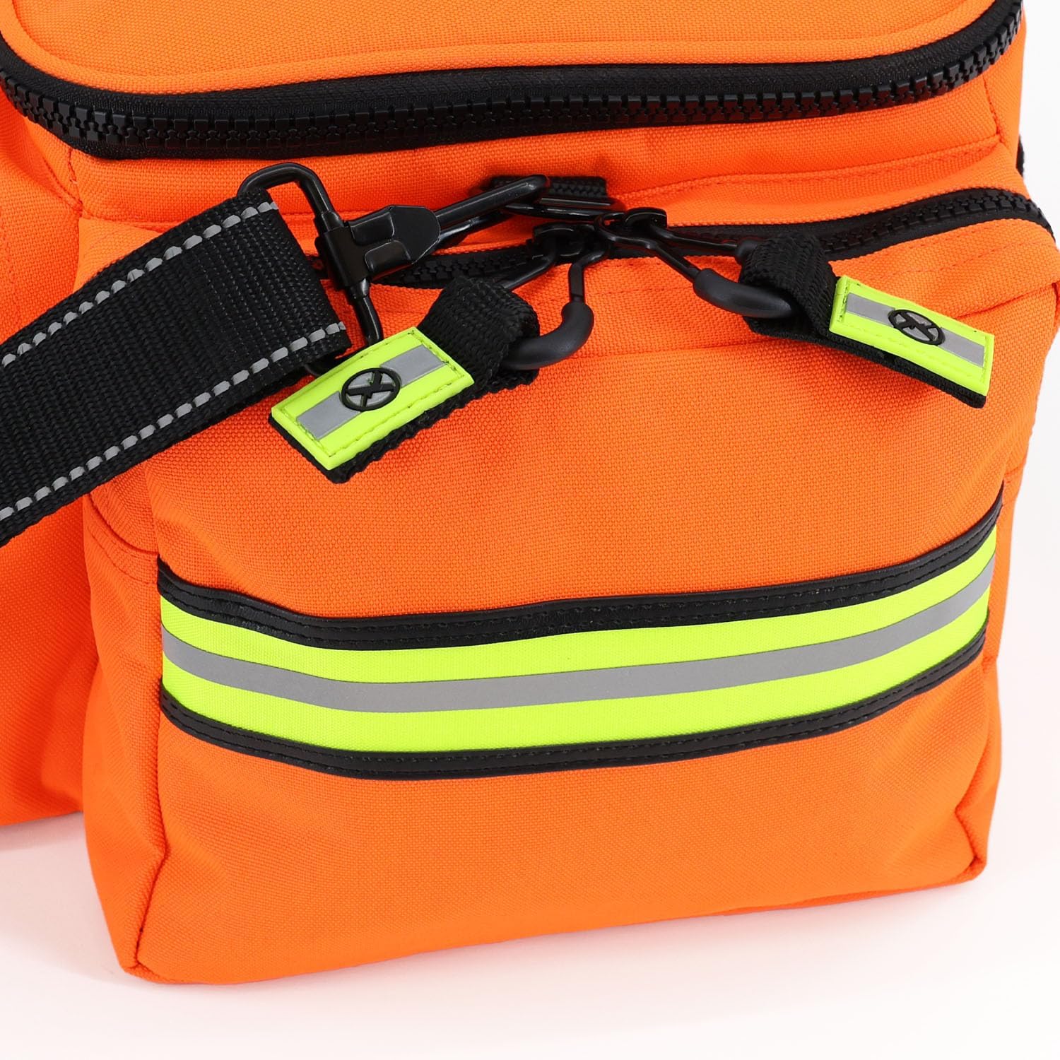 Lightning X Products Lightning X Mid-Sized First Responder EMT Bag | LXMB25 Fully Stocked Aid Kit w/ 200+ BLS Supplies - Orange