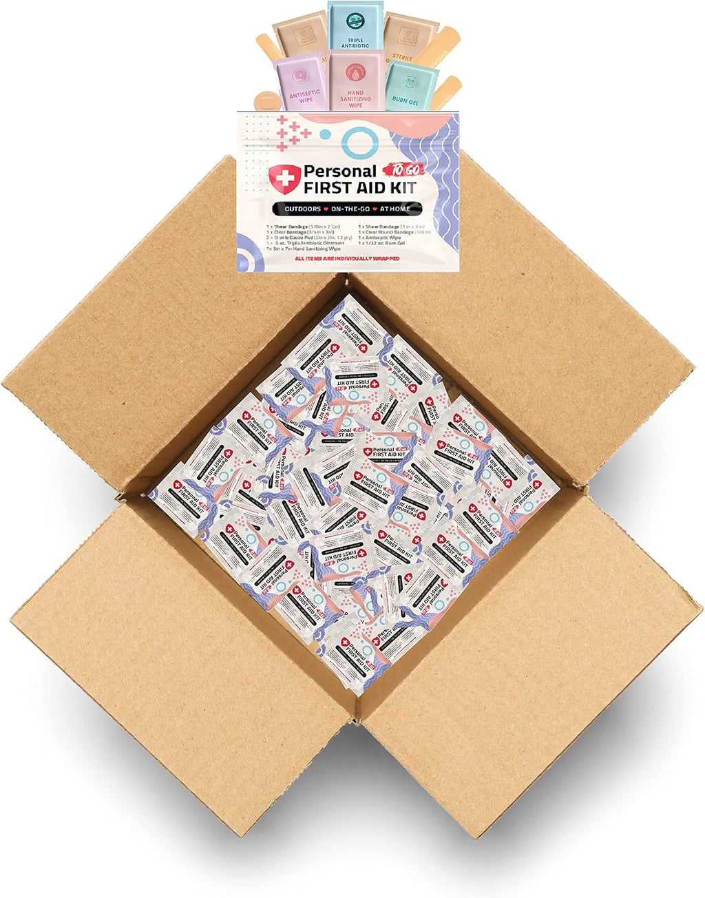First Aid Emergency Medical Kit Mini and Travel Size - | Great for Kids, Schools, Business, Hiking, Camping | Wound Care Products (Abstract) (100)