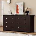 YESHOMY Dresser for Bedroom with 6 Drawers, Modern Chest of Drawers, Wooden Dressers, TV Stand for Living Room,Closet, Hallway (Brown)