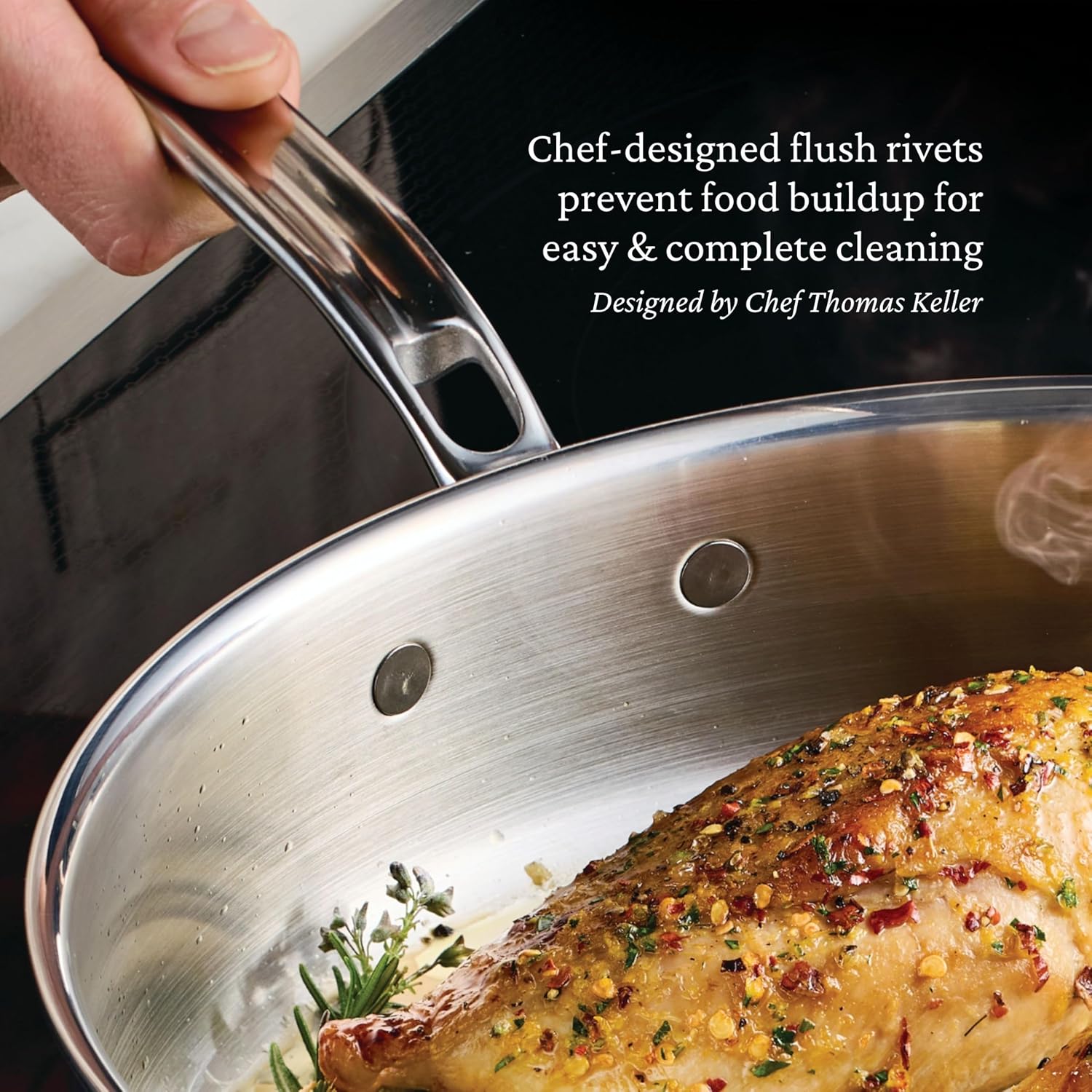 Hestan ProBond Luxe 3.5-Quart Sauté Pan with Lid, Professional Clad Stainless, ProCore Tri-Ply Clad Construction, Polished Exterior, Induction & Oven Safe