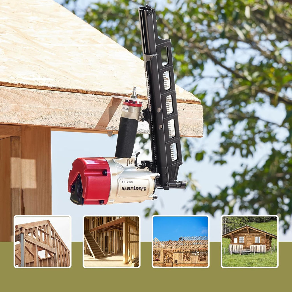 Maxparts Framing Nail Gun NR2183 Plastic Collated Full-head Nails with Steel Magazine Pneumatic Tools for Housing Constructions