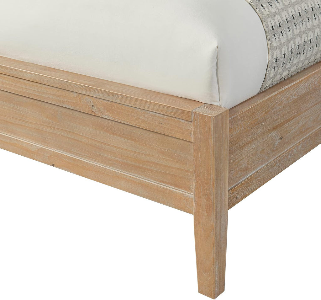 Alaterre Furniture Arden Queen Platform Bed Frame – Solid Wood, Modern Rustic Boho Style, Sturdy Slat Support, No Box Spring Needed, 65' W x 86' D x 50' H (Light Driftwood Finish)