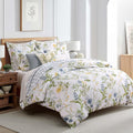 Levtex Home Viviana Blue Reversible Twin/Twin XL Comforter Set (68x88in) with 1 Pillowcase (26x20in) - Floral - Blue, Green, Yellow, White - 100% Cotton Twin Size Comforter Set - Soft, Pre-Washed
