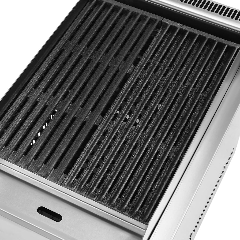 2 Burner Flat Top Gas Griddle,Outdoor Camp Picnic Barbecue LPG BBQ Grill,Commercial Tabletop or Freestanding Burners with 2 Grills Pans and Knob Switches,Portable Gas Grill Camping Griddle Station