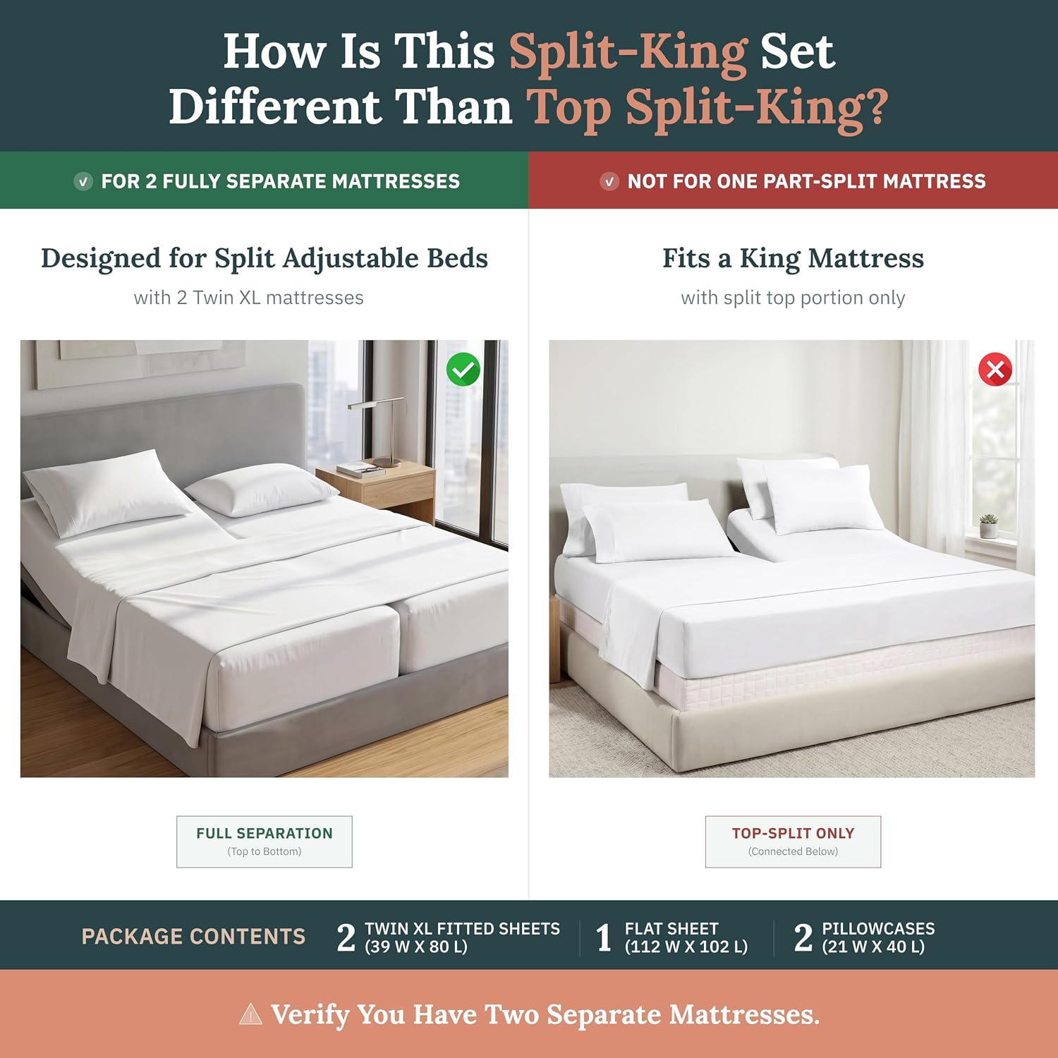 California Design Den Split Top King Sheets Sets for Adjustable Bed - Luxury Hotel 800 Thread Count Sateen, Natural 100% Cotton Sheets, Durable Deep Pockets Bedding Set - Blue (Grey Tone)