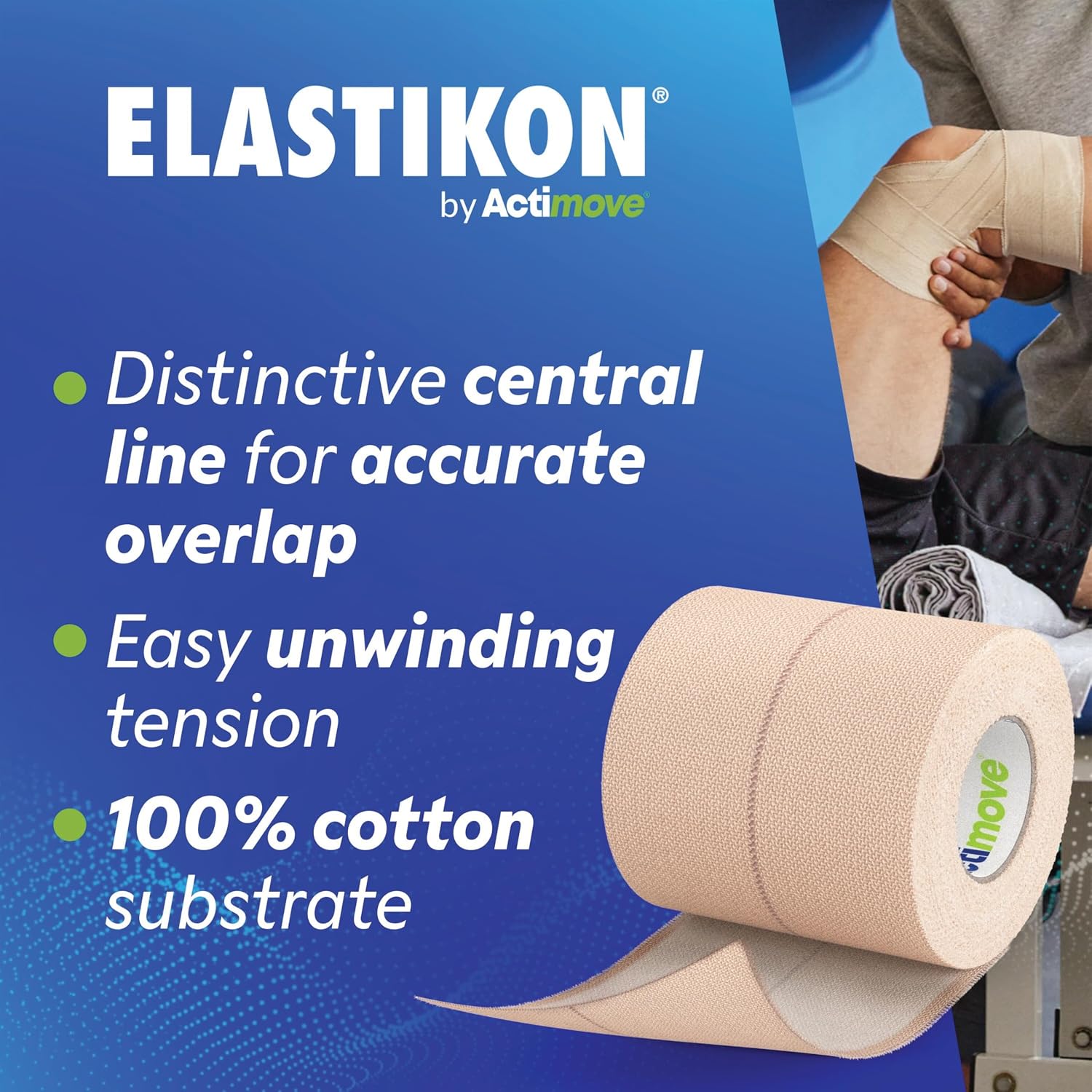Elastic Athletic Tape - Provides Support for Sprains, Strains, Muscle Injuries - for Sport and Veterinary Applications - 3 in x 2.5 yd, Speedpack - 16 Rolls