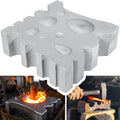 50lb Blacksmith Swage Block Anvil Forge Bowl Ladle Spoon Rivet Dimple Making Bending Punching Shaping Forming Metal Forging Tool Heavy Duty Solid Cast Ductile Iron Silver