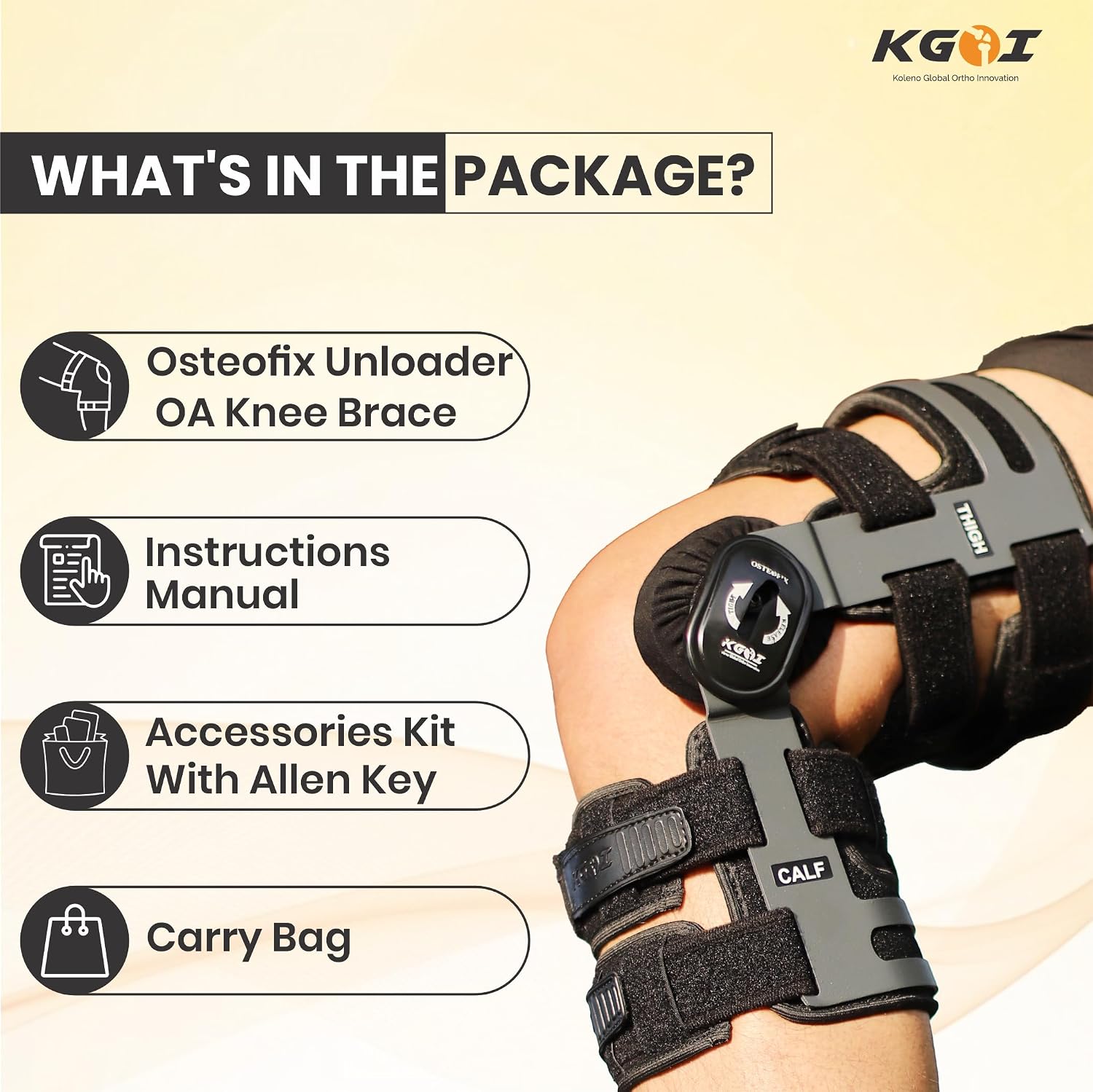 Osteofix Knee Brace – Knee Support Brace for Oa, Osteoarthritis, Unloading, Arthritis Pain, and Knee Support – Ideal for Men and Women - (Small, Grey)