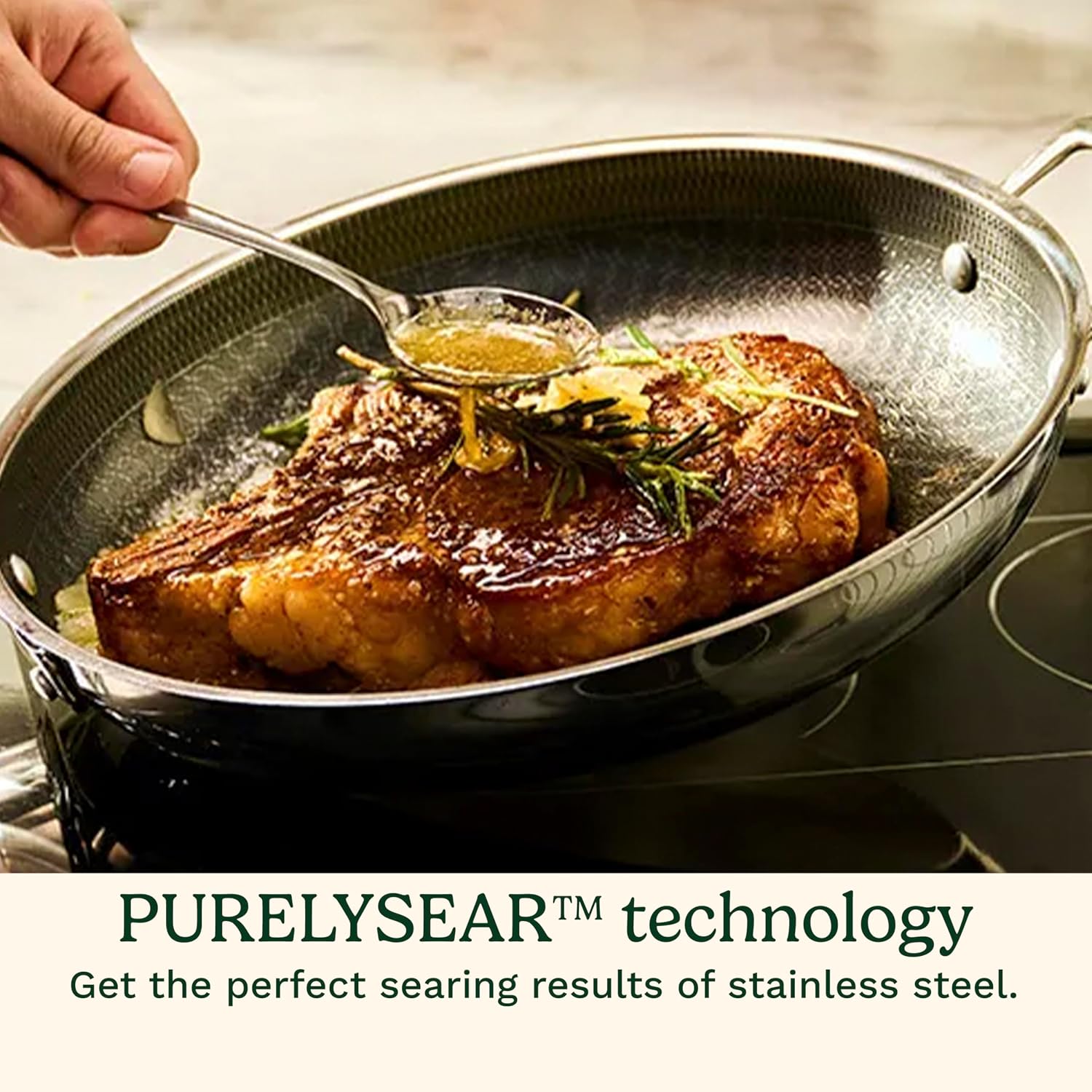 Cuisinart FusionPlus Hybrid Stainless Steel Cookware Set, 2-Piece Skillet Cooking Set with PFAS-Free PURELYSEAR Ceramic Technology, Scratch Proof, Cool Grip Handles, Dishwasher Safe