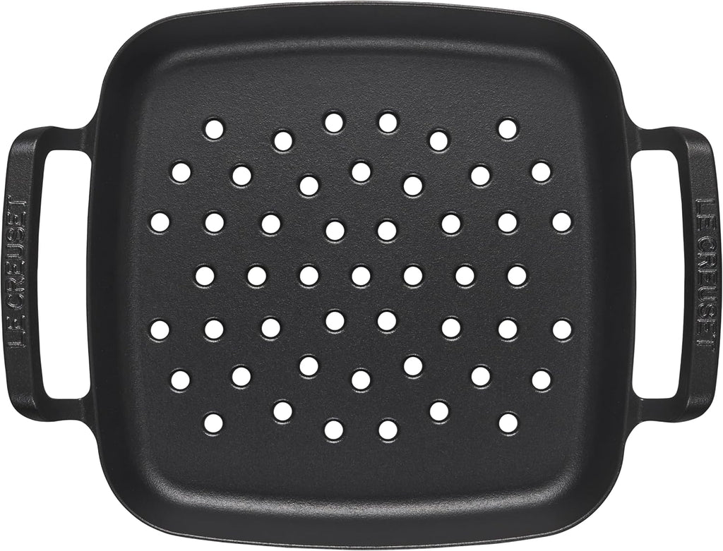 Le Creuset Alpine Outdoor Collection Enameled Cast Iron Square Grill Basket, 12'