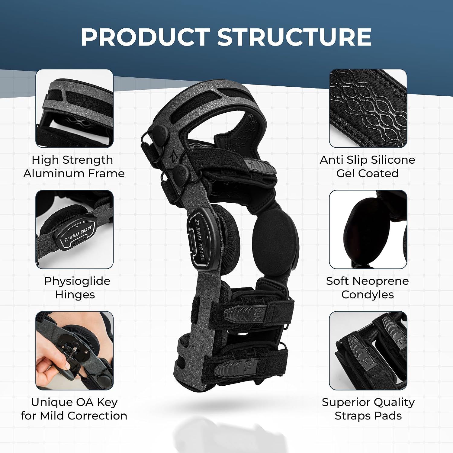 Z1 K4 OsteoAlign Hinged Knee Brace - Knee Support for ACL, MCL, Ligament Sports Injuries, Arthritis (OA), Meniscus Tear, Relief from Knee Joint Pain with Side Stabilizers for Men & Women Size (Large)