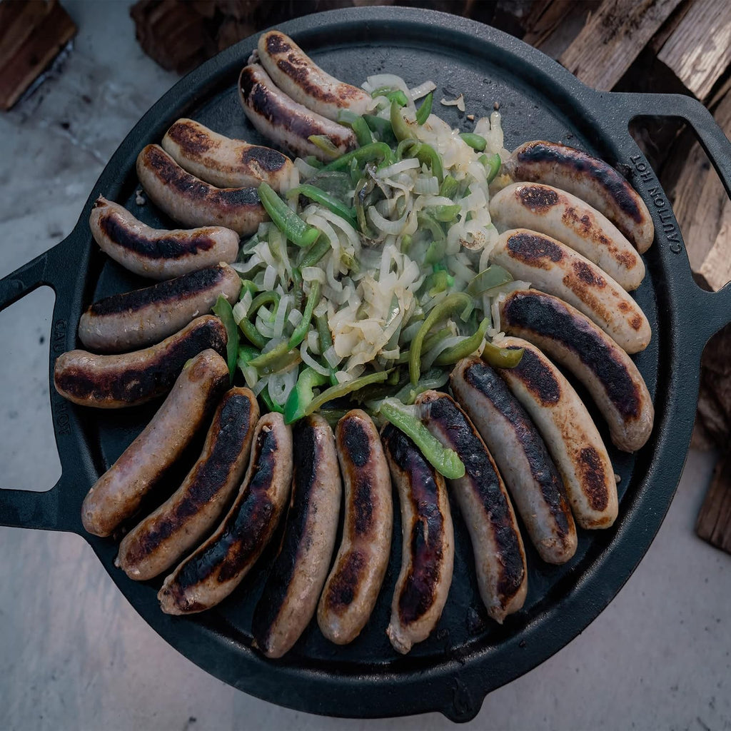 Solo Stove Bonfire Griddle + Hub, Cast Iron Cookware with Stainless steel Hub for 8' Elevation, Addition to Bonfire fire pit, Weight: 19.5lbs, Cooking surface diameter 17.75'
