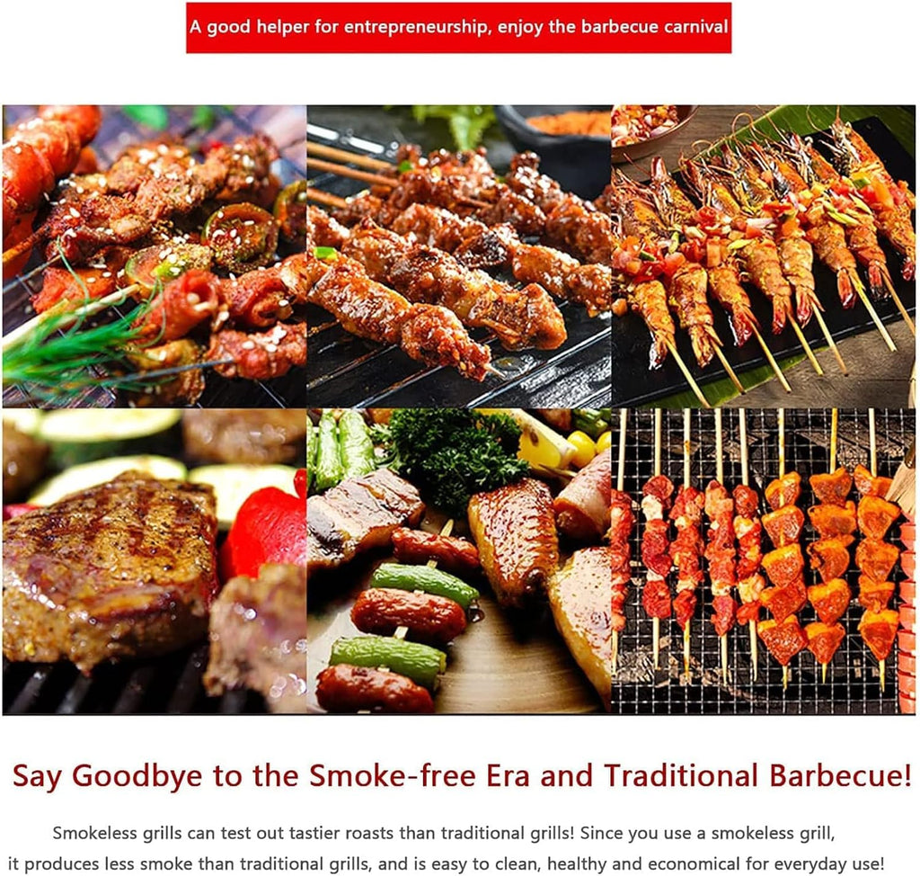 Electric Table Top Griddle, 2600W Portable BBQ Barbecue Grill, Even Heat Distribution, Fast Heating, Commercial Indoor Cooking Grill