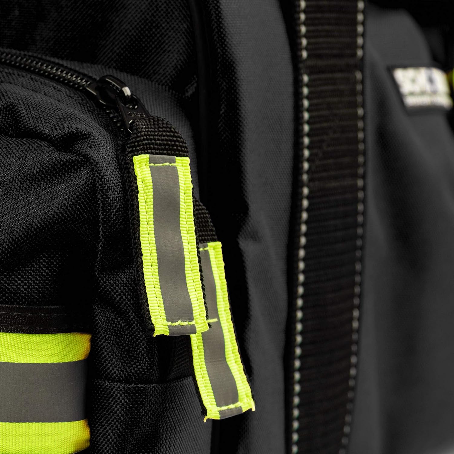 Scherber First Responder Fully-Stocked Large Professional Essentials EMT/EMS Trauma Kit | HSA/FSA Approved | Reflective Bag w/8 Zippered Pockets & Compartments & 250+ First Aid Supplies (Black)