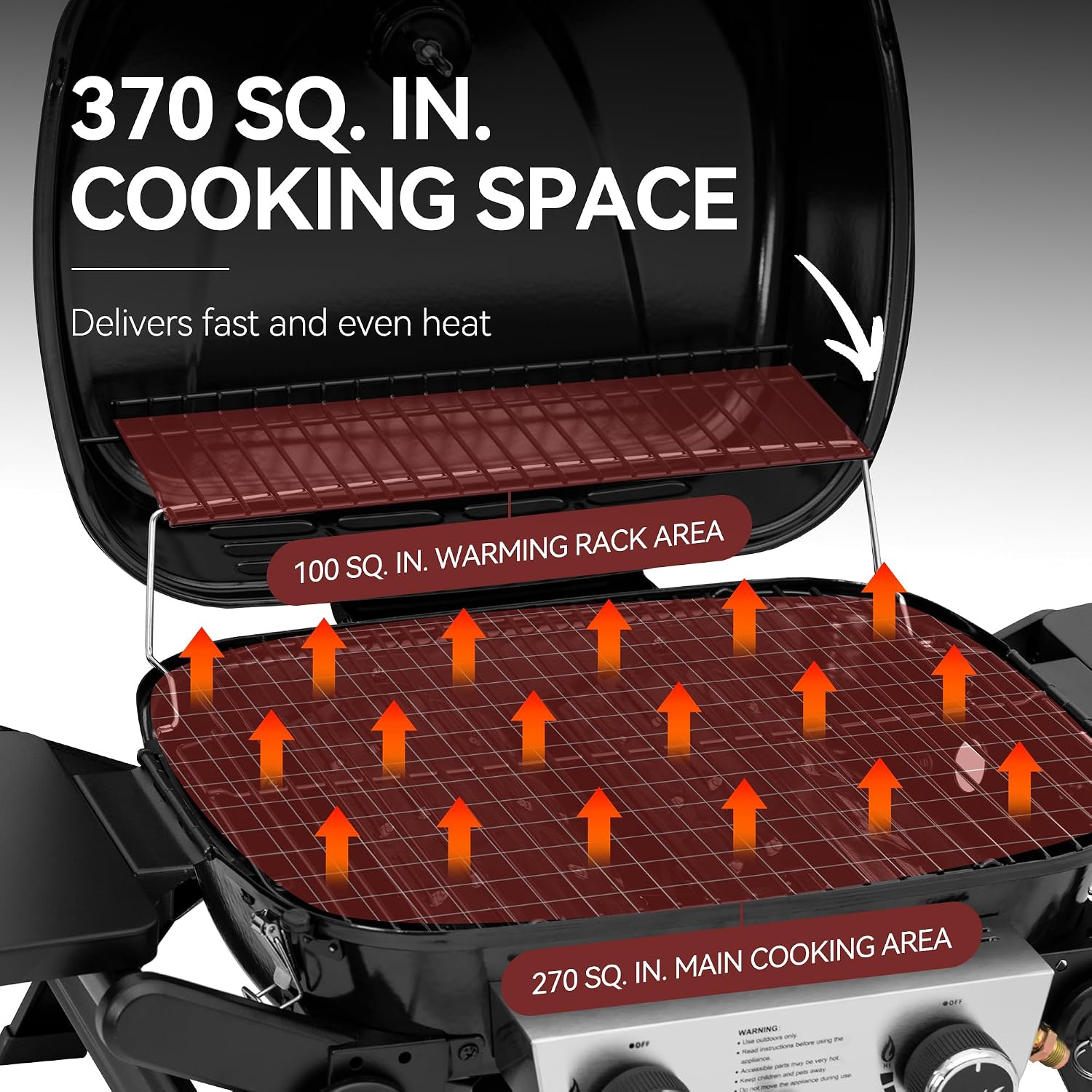 Royal Gourmet GT2005 2 Burner Portable Propane Gas Grill with 24 Inch Tabletop Cover Bundle - Foldable Tables & Legs, 270 sq. in. Cooking Area, Black
