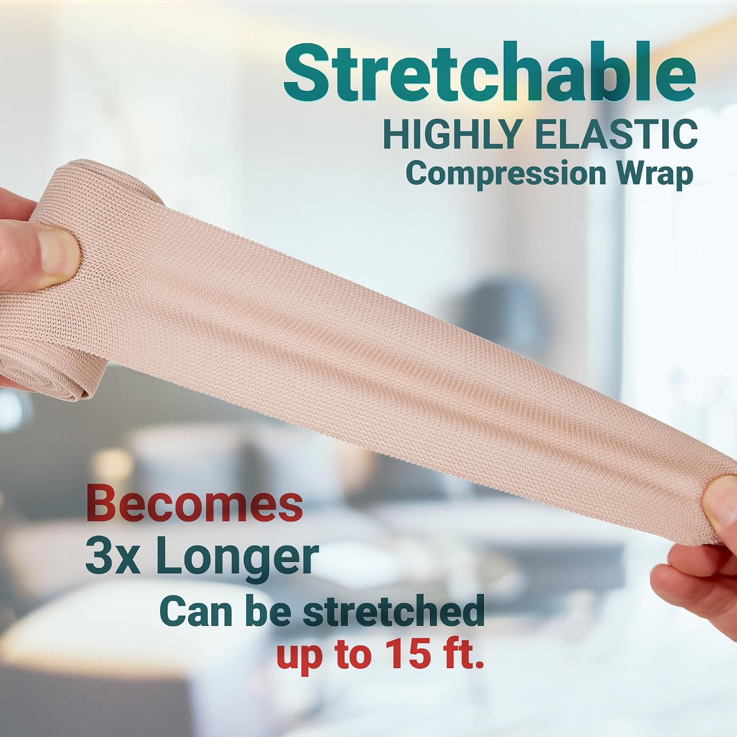 Elastic Compression Bandage Wrap - Premium Quality (Set of 200) w/Hooks, Athletic Sport Support Tape Rolls for Ankle, Wrist, Arm, Leg Sprains First Aid Bandages (100)- 2' x 5 Ft (100)- 3' x 5 Ft