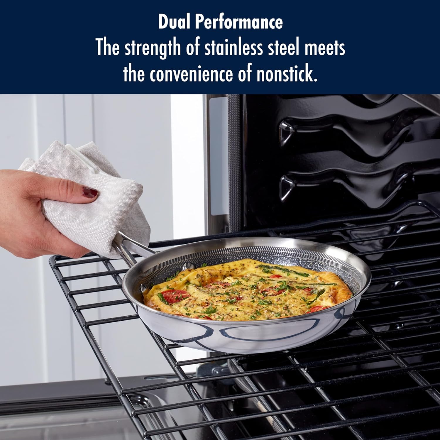 Henckels Paradigm Stainless 2pc Fry Pan Set, Tri-Ply Ceramic Nonstick Skillet, Non Toxic Induction Fry Pan, Egg Pan, Omelet Pan, Metal-Utensil & Dishwasher Safe