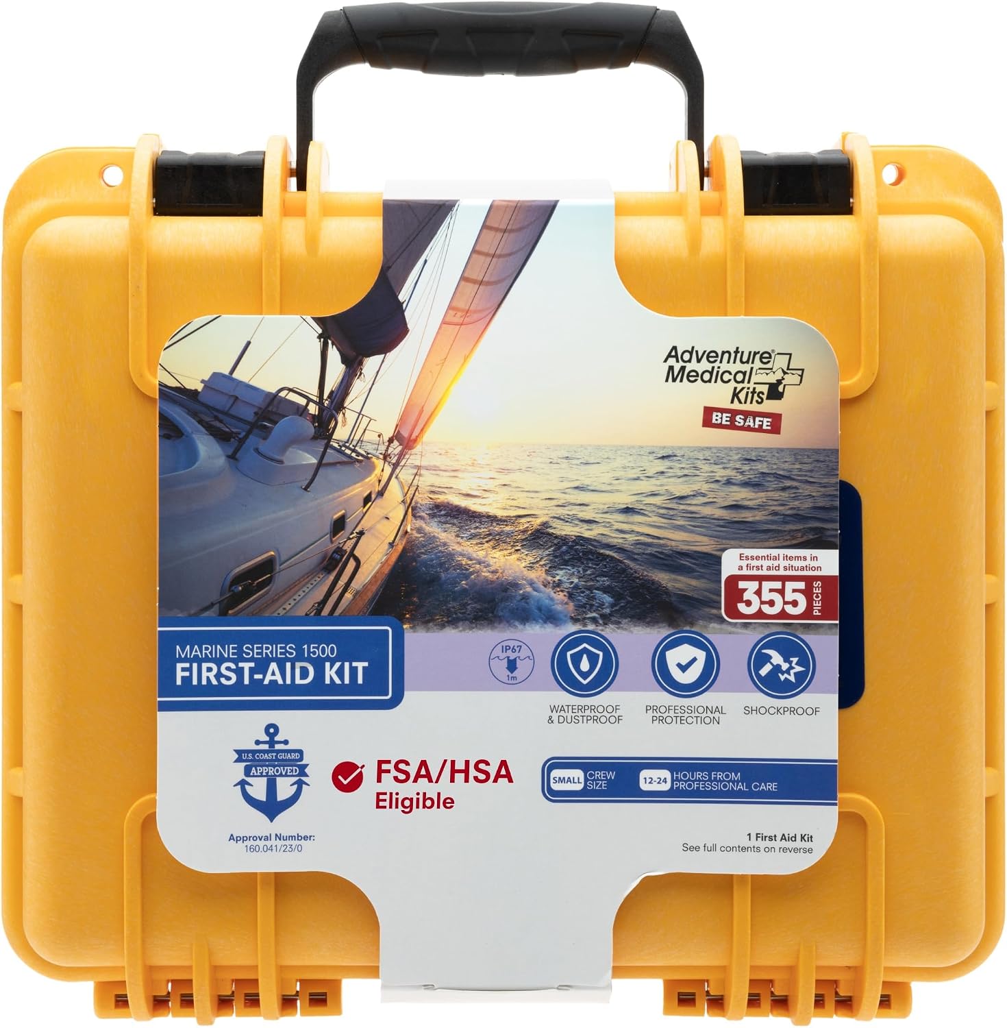 Adventure Medical Kits Marine Series Medical Kit - 1500 - Boat First Aid Kit For Small Crews 24 Hours From Care - Includes Emergency Medical Supplies Like Bandages, Medicine, Guide Book & More