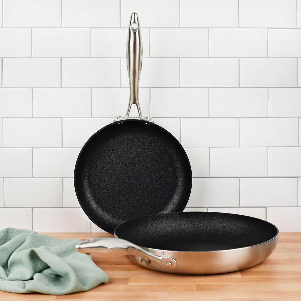 Scanpan CX+ 8 & 10.25' Fry Pan Skillet Set - Stratanium Plus Nonstick - 5-ply Stainless Steel