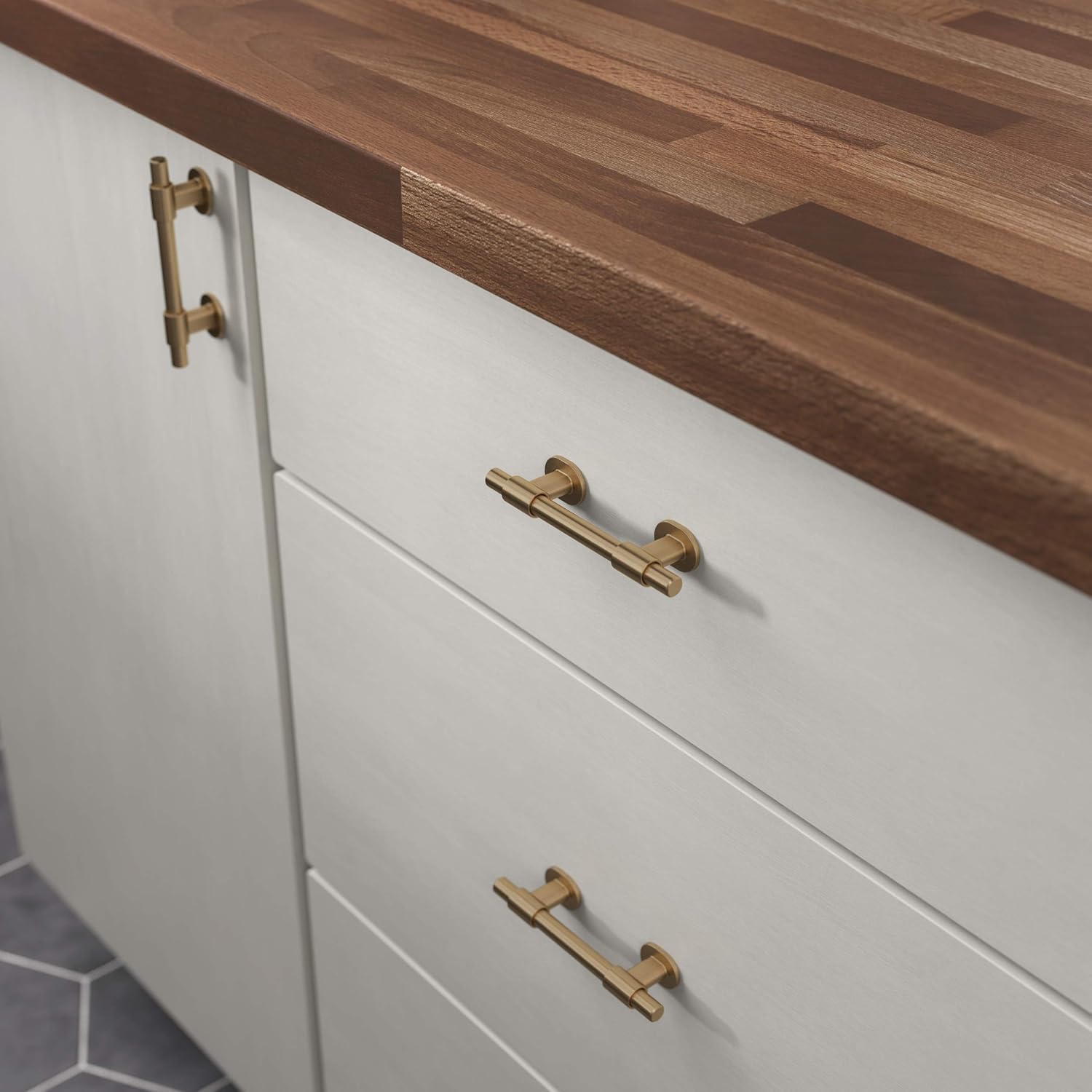 Franklin Brass Champagne Bronze Gold Cabinet Handles Adjustable Drawer Pulls for Kitchen Cabinet Knobs Dressers and Cupboards Fits 1-3/8 to 4' (35–102mm) Hole Center,Adjusta-Pull™,5 Count,(Pack of 10)