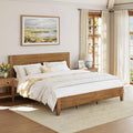 Cozyman King Bed Frame and Headboard, 100% Solid Acacia Wood Platform, 800lb Heavy Duty Support with 10 Reinforced Legs, Noise-Free No Box Spring Needed, Low-Profile Design, Dark Wood