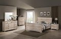 Roundhill Furniture Imerland Contemporary White-wash Finished 5-Piece Sleigh Headboard Bedroom Set, Queen