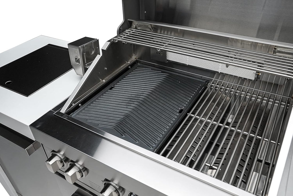Mont Alpi MAGR Dual Sided Heavy Duty Cast Iron Reversible Griddle Grill Pan Plate - Flat & Ridged Surface - Fits Any MABi805 & MABi400 Built-in and MAi805 MAi400 & MA-957 Outdoor Kitchen Island Grill