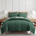 Levtex Home Mills Waffle Twin/Twin XL Comforter Set (68x88in) with 1 Pillow Sham (26x20in) - Forest Green - 100% Cotton Twin Size Comforter Set - Soft, Pre-Washed