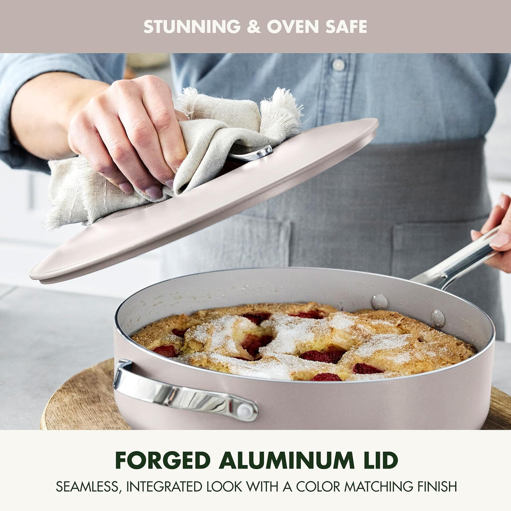 GreenPan Nova 10' Frying Pan Skillet and 4.37QT Sauté Pan with Lid, Oprah's Favorite Things 2024, PFAS-Free Ceramic Nonstick, Induction Suitable, Sear, Fry, Broil, Dishwasher & Oven Safe, Clay