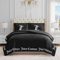 Juicy Couture - Comforter Set - Gothic Design Bedding - Full/Queen - 3 Piece Set Includes (1) 90' x 92' Comforter and (2) 20' x 26' Shams - Wrinkle Resistant - Premium Bedroom Decor - Black