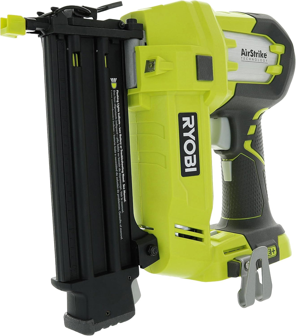 Ryobi 3 Piece 18V One+ Airstrike Brad Nailer Kit (Includes: 1 x P320 Brad Nailer, 1 x P102 2AH 18V Battery, 1 x P117 IntelliPort Dual Chemistry Battery Charger) (Renewed)