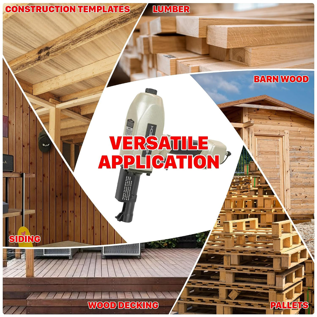 KEENTECH Pneumatic Nail Puller, Fast & Labor-Saving Nail Remover Tool, Denailer Air Gun With Safety Trigger, Nail Puller Tool Effortlessly Removes 3/4'-2-3/4' Nail From Recycled Wood, Pallets, Fences