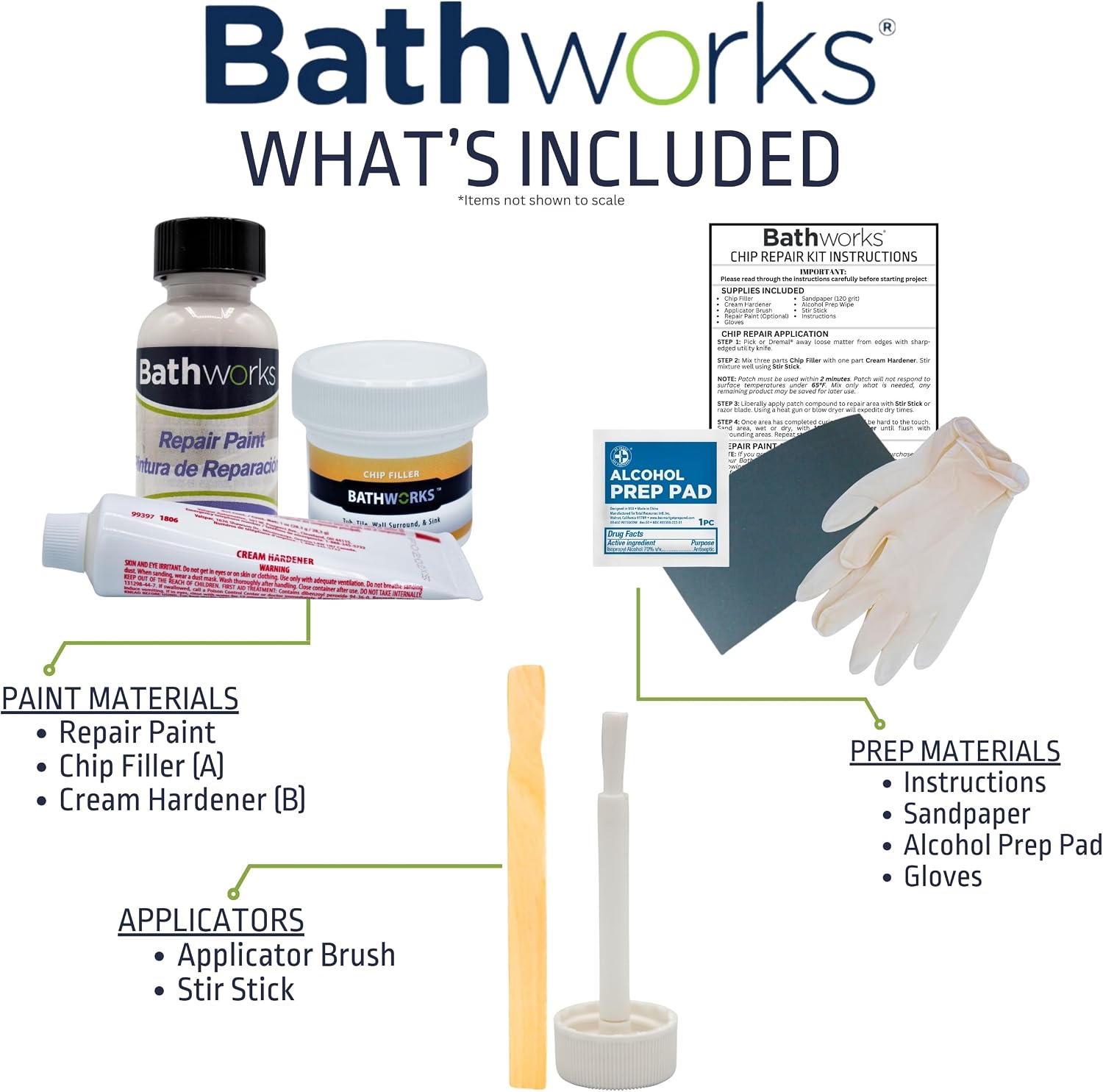Bathworks DIY Bathtub Refinishing Combo Kit – White – Includes Tub & Tile Coating, Chip Repair Filler, and Non-Slip Additive – For Bathtubs, Tile, Showers & Wall Surrounds – High Gloss Finish, 24-Hour Dry Time